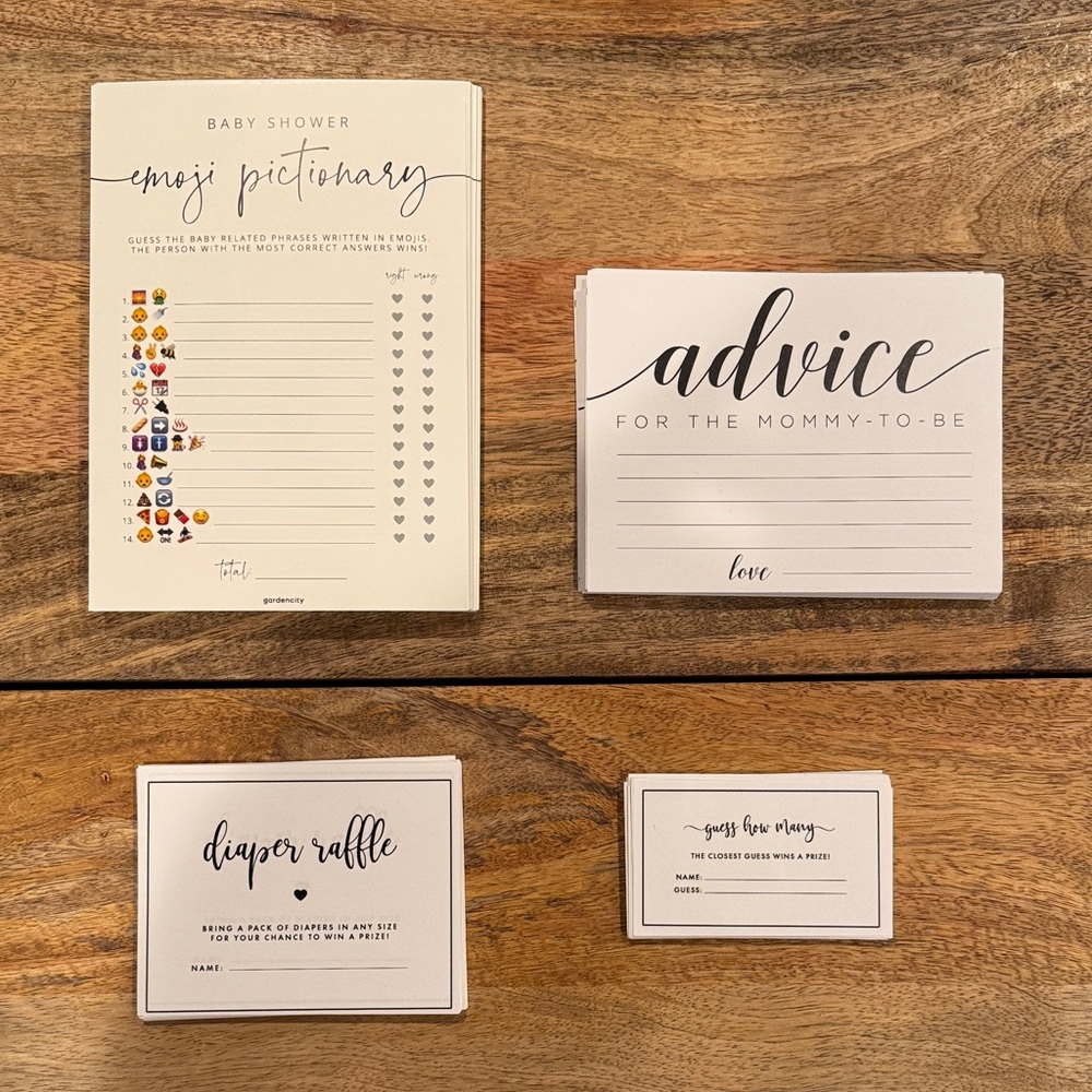 Baby Shower Game Card Set